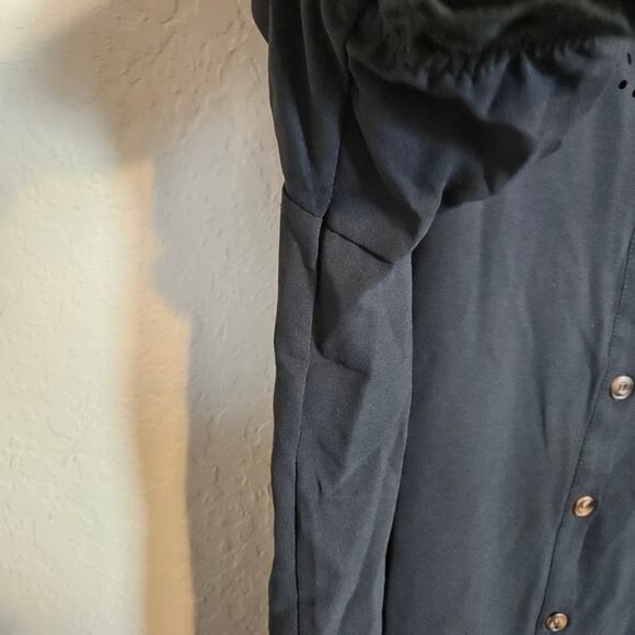 Bloomchic Lace Laser Cut Trim Button Front Blouse Black Whimsigoth Plus Sz 22 24 - Picture 6 of 10